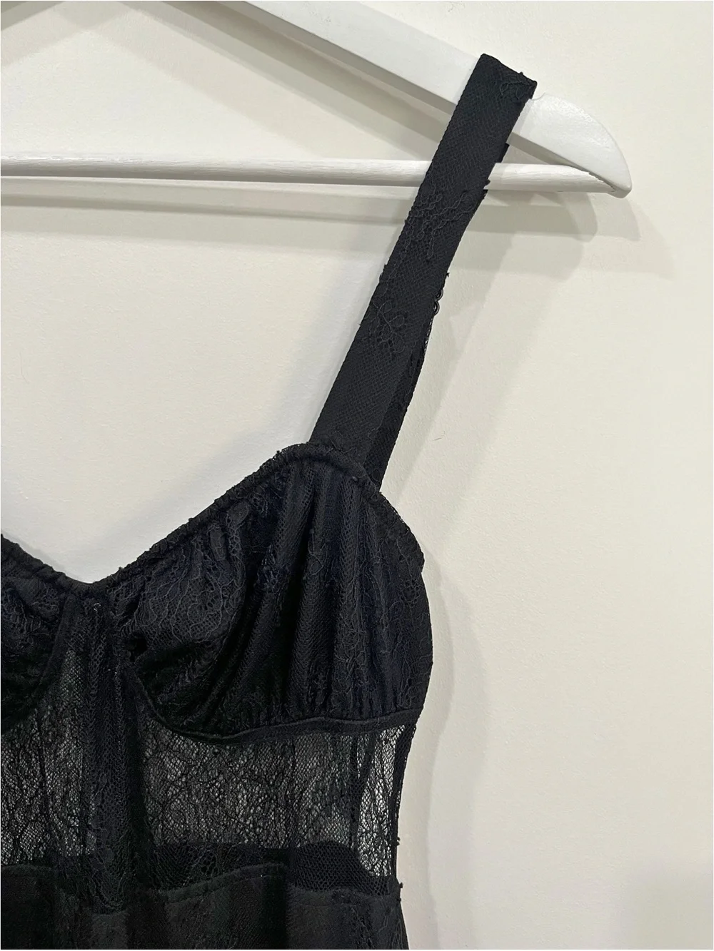 Danielle Bernstein WeWoreWhat Black Lace Sheer Corset Maxi Dress XS